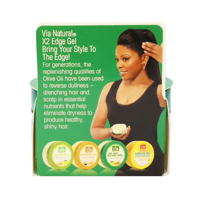 Via Natural X2 Hair Edge Gel 2.25 Oz.