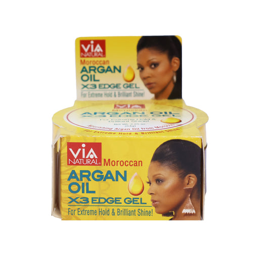 Via Natural Moroccan Argan Oil X3 Hair Edge Gel 2.25 Oz.