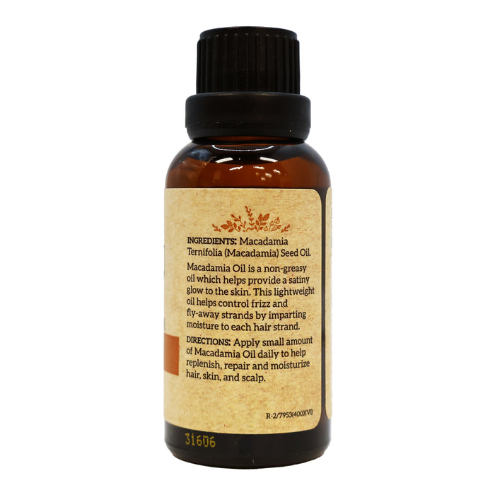 Via Natural Pure Natural Oil Macadamia for Skin and Hair 1 Oz.
