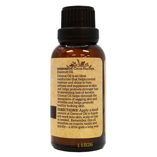Via Natural Coconut Pure Natural Oil for Skin and Hair 1 Oz.