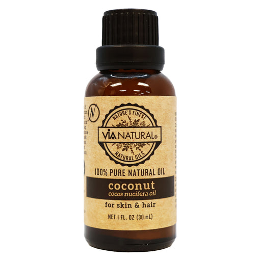 Via Natural Coconut Pure Natural Oil for Skin and Hair 1 Oz.