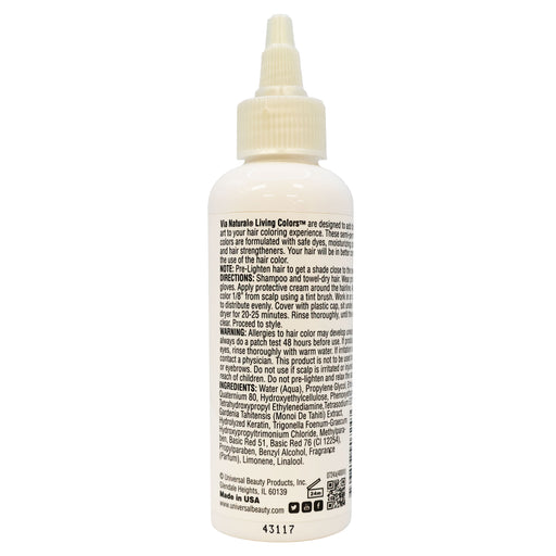 Via Natural Living Hair Colors 72 Garnet Red 4 Oz.