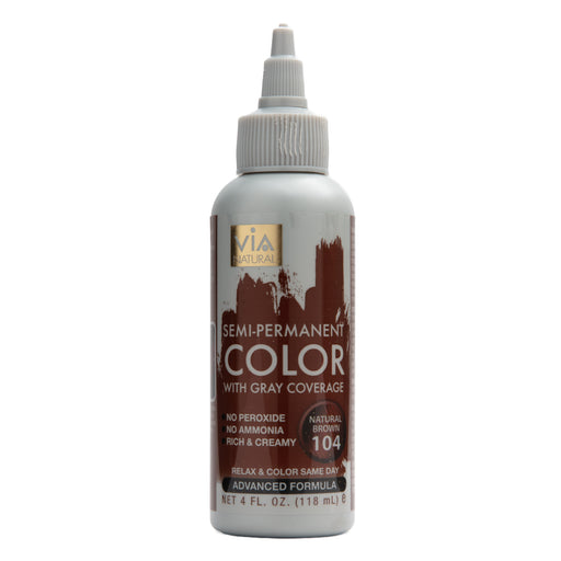 Via Natural Hair Color 104 Natural Brown 4 Oz.