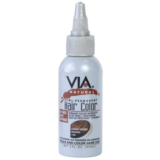 Via Natural Hair Color 108 China Moon Brown 2 Oz.