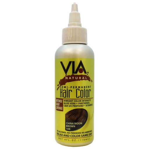 Via Natural Hair Color 108 China Moon Brown 4 Oz.