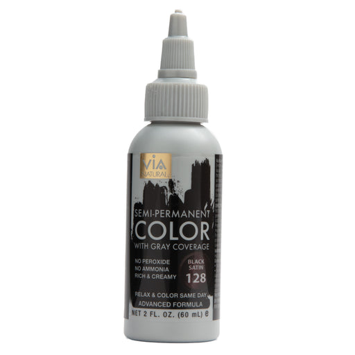 Via Natural Hair Color 128 Black Satin 2 Oz.