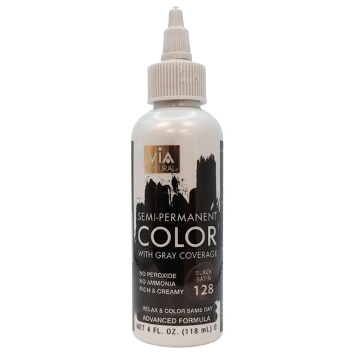 Via Natural Hair Color 128 Black Satin 4 Oz.