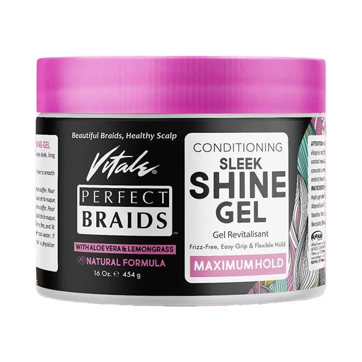 Vitale Perfect Braids Sleek Shine Gel Max Hold, 8 oz