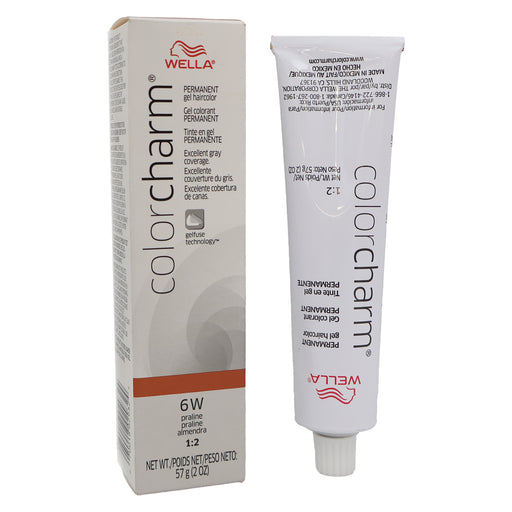 Wella Color Charm Permanent Gel Haircolor 6W Praline 2 Oz.