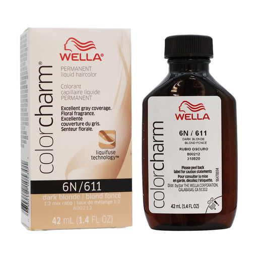 Wella Color Charm Permanent Liquid Haircolor 6N/611 Dark Blonde, 1.4 Oz.