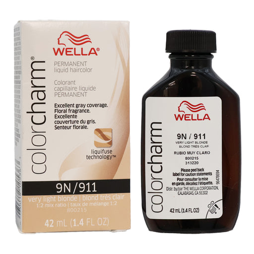 Wella Color Charm Permanent Liquid Haircolor 9N/911 Very Light Blonde, 1.4 Oz.