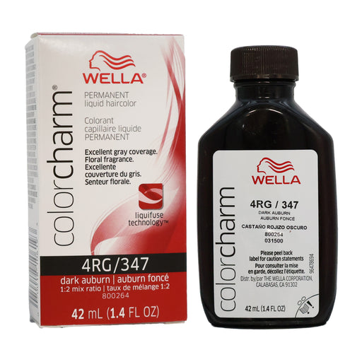 Wella Color Charm Permanent Liquid Haircolor 4RG/347 Dark Auburn, 1.4 Oz.