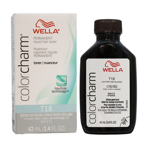 Wella Color Charm Permanent Liquid Hair Toner T18 Lightest Ash Blonde, 1.4 Oz.