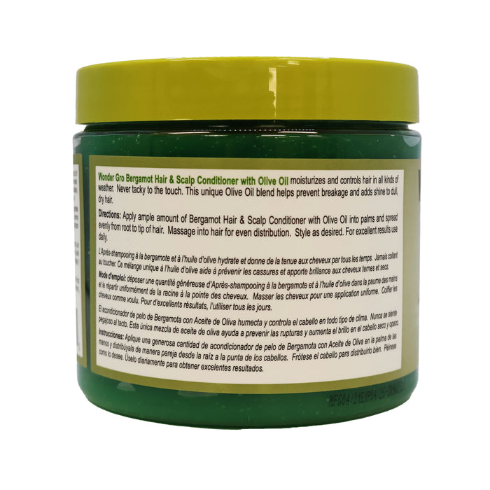 Wonder Gro Bergamot with Olive Oil Hair and Scalp Conditioner 12 Oz.