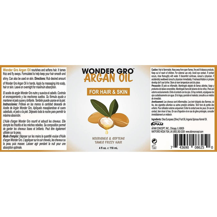 Wonder Gro Argan Oil For Hair and Skin 4 Oz.