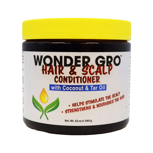 Wonder Gro Coconut Oil and Tar Oil Hair and Scalp Conditioner 12 Oz.