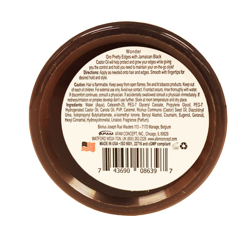 Wonder Gro Jamaican Black Castor Oil Pretty Edges Extreme Hold 2.4 Oz.