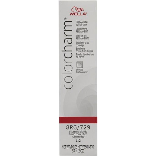 Wella Color Charm Permanent Gel Haircolor 8RG/729 Titian Red Blonde 2 Oz.