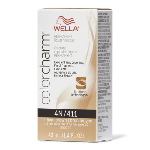 Wella Color Charm Permanent Liquid Haircolor 4N/411 Medium Brown, 1.4 Oz.