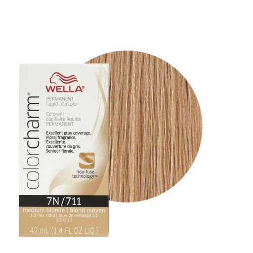 Wella Color Charm Permanent Liquid Haircolor 7N/711 Medium Blonde 1.4 Oz.