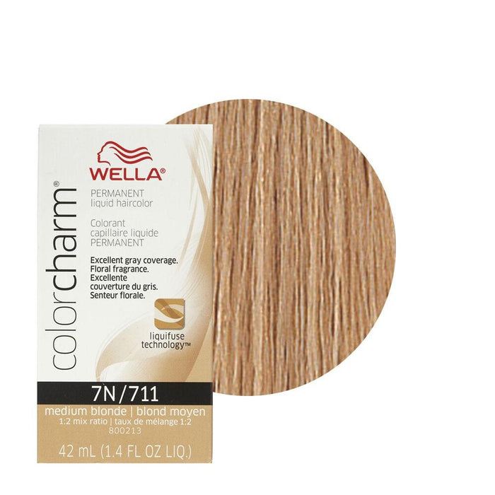 Wella Color Charm Permanent Liquid Haircolor 7N/711 Medium Blonde 1.4 Oz.
