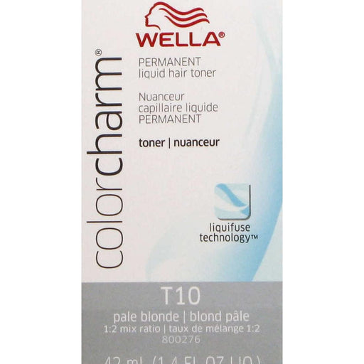 Wella Color Charm Permanent Liquid Hair Toner T10 Pale Blonde 1.4 Oz.