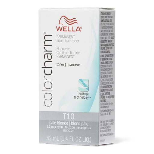 Wella Color Charm Permanent Liquid Hair Toner T10 Pale Blonde 1.4 Oz.