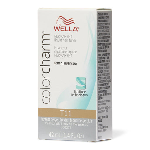 Wella Color Charm Permanent Liquid Hair Toner T11 Lightest Beige Blonde 1.4 Oz.
