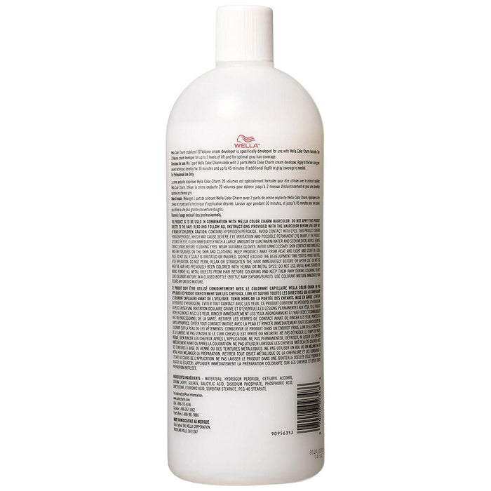 Wella Color Charm Cream Developer 20 Volume 32 Oz.