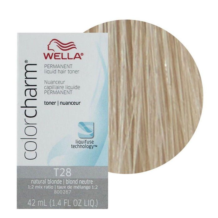 Wella Color Charm Permanent Liquid Hair Toner T28 Natural Blonde 1.4 Oz.