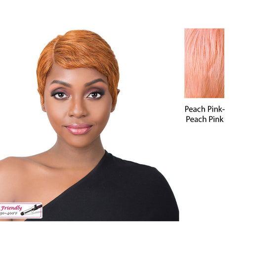 Zia Heat Friendly Synthetic Wig,Peach Pink