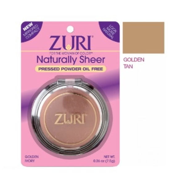 Zuri Naturally Sheer Pressed Powder, Golden Tan